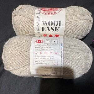 2- Lion Brand yarns. Wool ease. Natural Heather